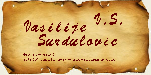 Vasilije Surdulović vizit kartica